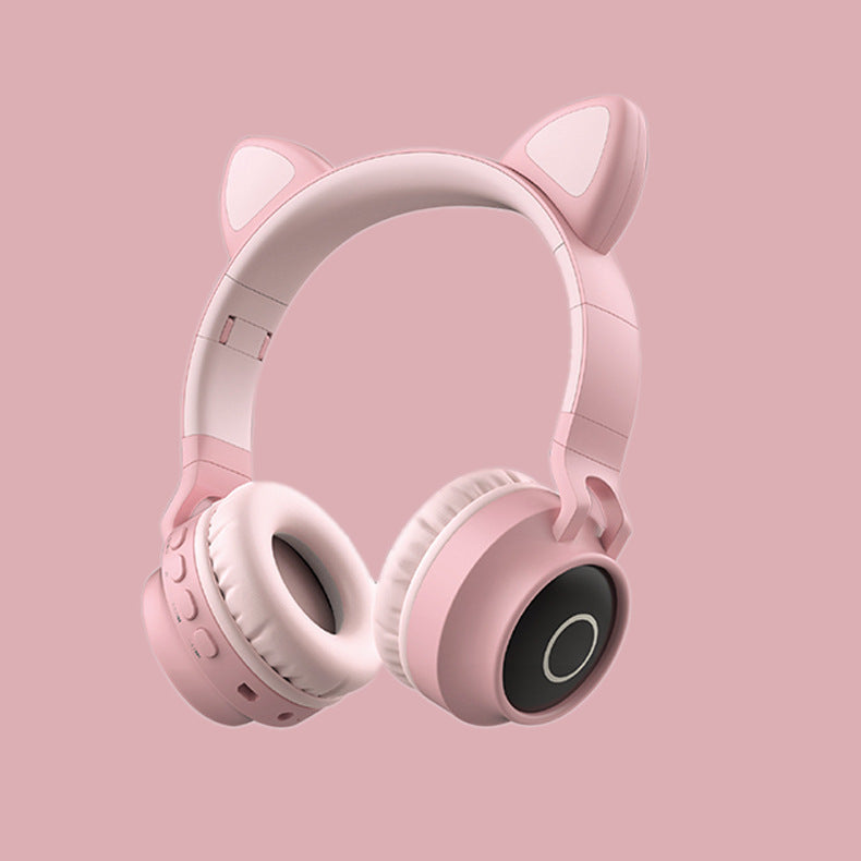 Casque Bluetooth Cat Ear – Sans fil, LED lumineuses, micro intégré et design pliable pour enfants