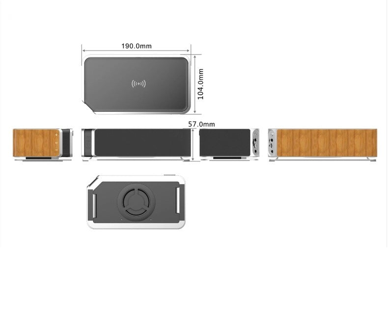 Enceinte Bluetooth FM avec réveil et charge sans fil – 5W