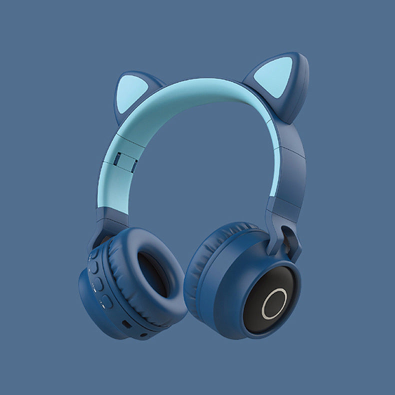 Casque Bluetooth Cat Ear – Sans fil, LED lumineuses, micro intégré et design pliable pour enfants