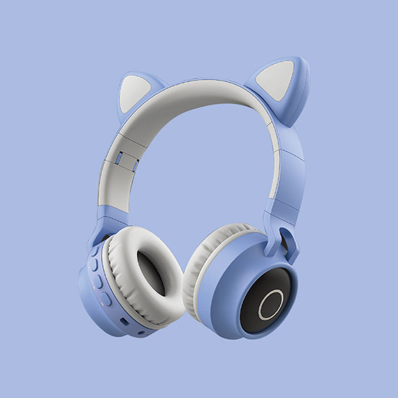 Casque Bluetooth Cat Ear – Sans fil, LED lumineuses, micro intégré et design pliable pour enfants