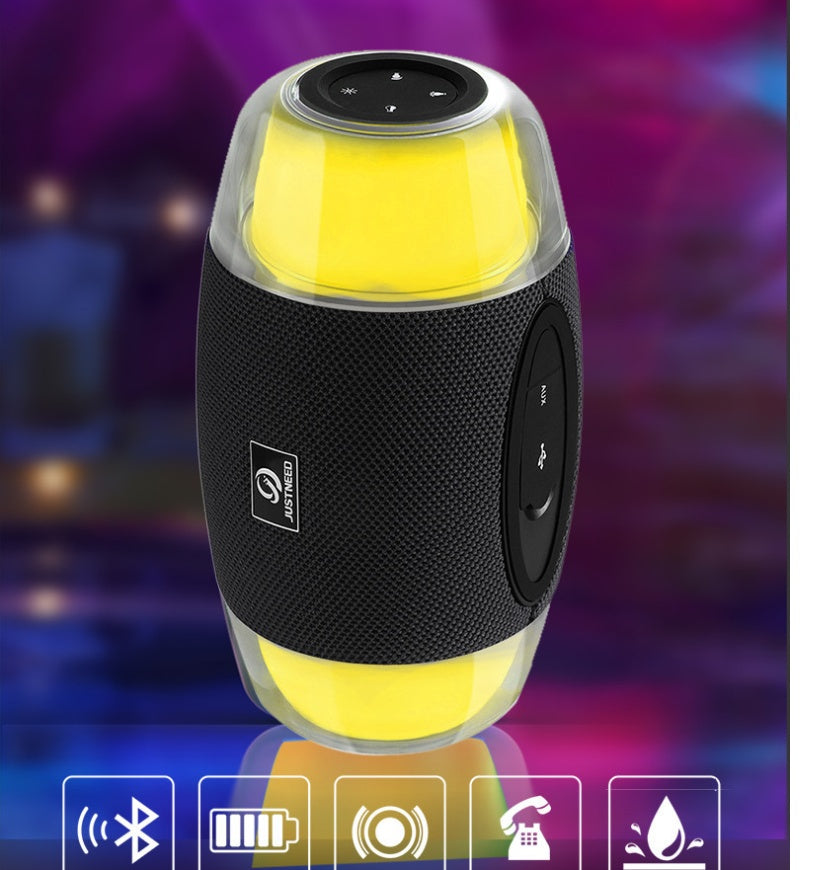 Enceinte avec caisson de basses et éclairage d’ambiance