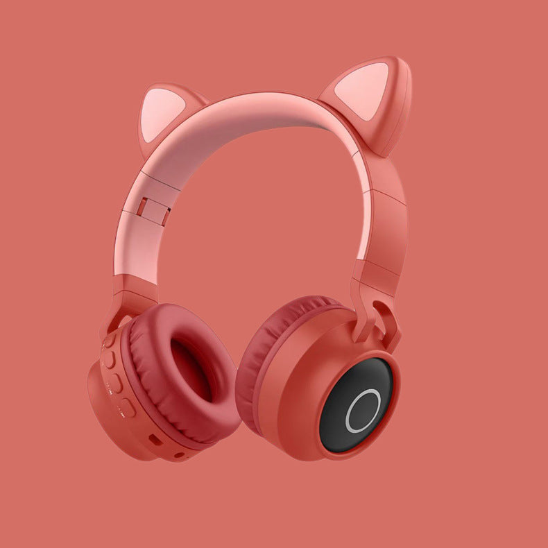 Casque Bluetooth Cat Ear – Sans fil, LED lumineuses, micro intégré et design pliable pour enfants