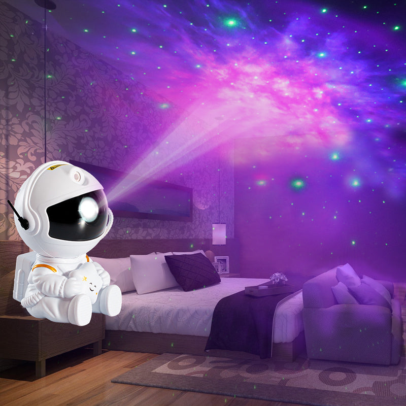 Lampe projecteur étoilée Mini  Astronaute – Veilleuse décorative créative avec projection colorée du ciel nocturne