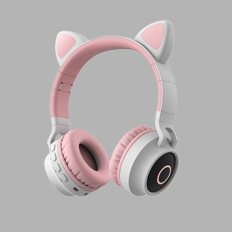 Casque Bluetooth Cat Ear – Sans fil, LED lumineuses, micro intégré et design pliable pour enfants