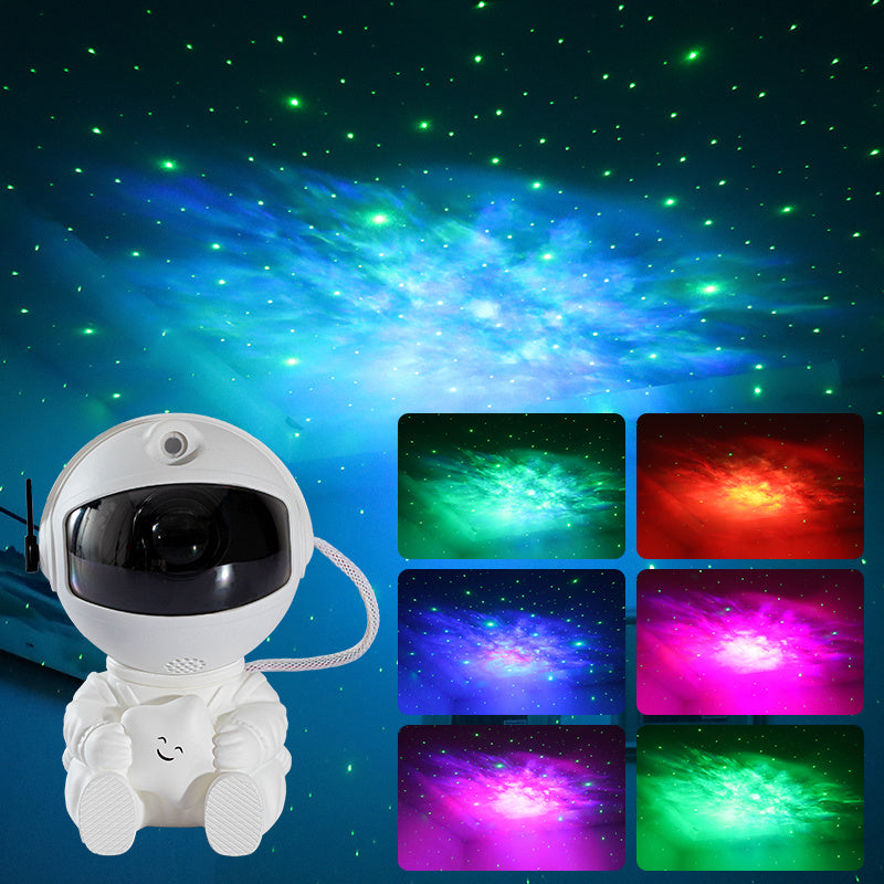 Lampe projecteur étoilée Mini  Astronaute – Veilleuse décorative créative avec projection colorée du ciel nocturne